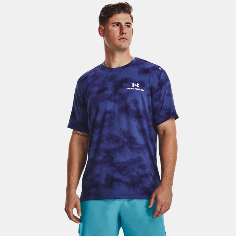 Men's  Under Armour  RUSH™ Energy Print Short Sleeve Sonar Blue / White XS